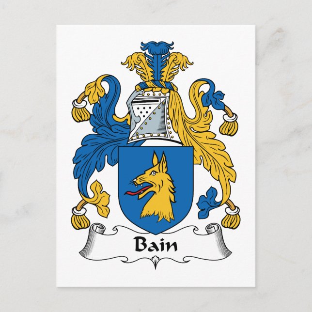 Bain Family Crest Postcard (Front)