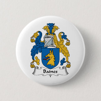 Baines Family Crest 6 Cm Round Badge