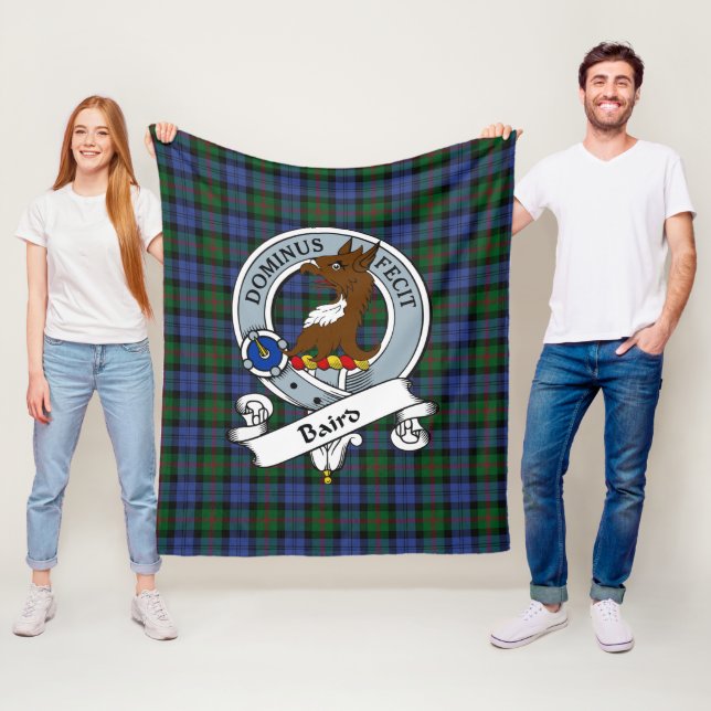 Baird Clan Badge Tartan Plaid Fleece Blanket (In Situ)