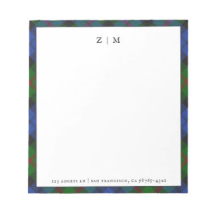 Baird Clan Tartan Plaid Pattern Notepad