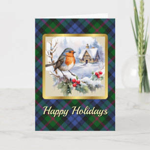 Baird Crest & Tartan w/Robin Personalised Card