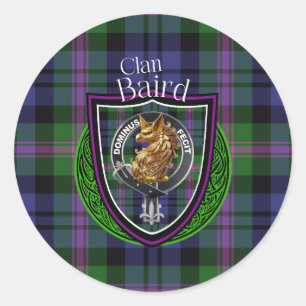 Baird Scottish Clan Tartan & Crest Classic Round Sticker