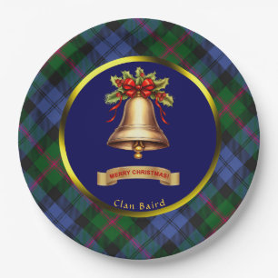 Baird Tartan Personalized Christmas Paper Plate