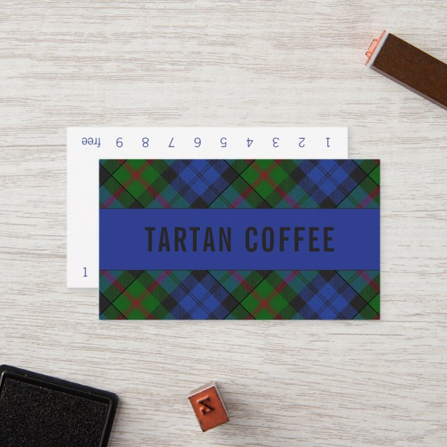 Baird Tartan Punchcard Loyalty Card (Front/Back In Situ)