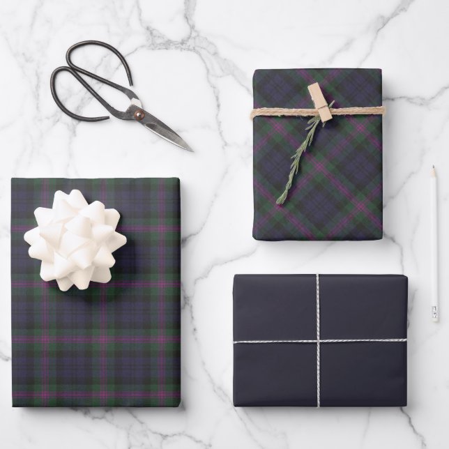 Baird Weathered  Original Scottish Tartan Wrapping Paper Sheet (Front)