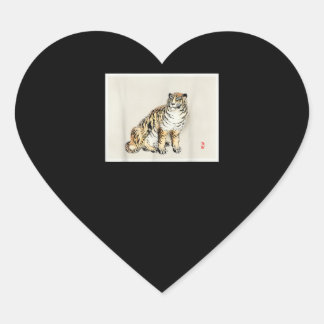 Bairei Gakan Meija Era Japanese Art Tiger Heart Sticker