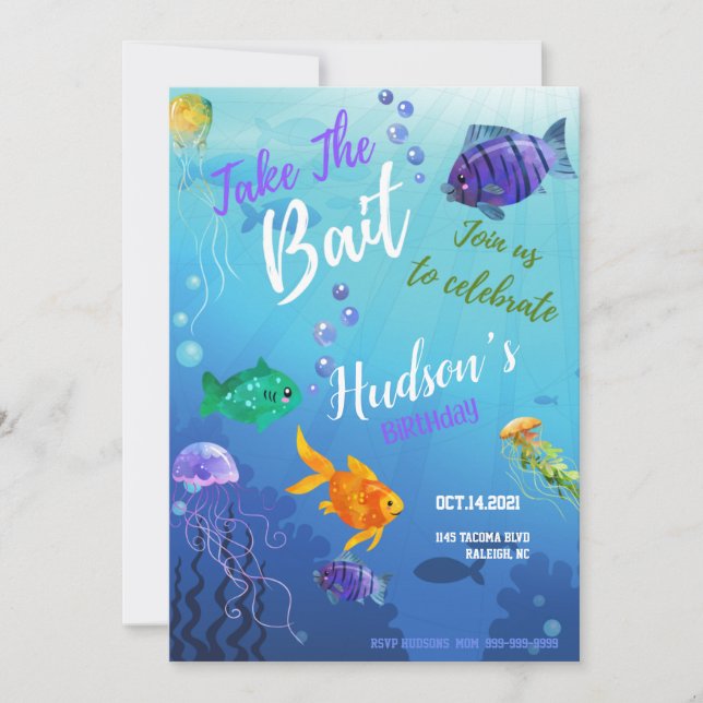 Bait Birthday Invitation Card (Front)