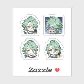 Baizhu Genshin Impact 4 Pack Sticker Sheet