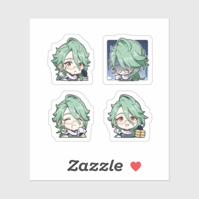 Baizhu Genshin Impact 4 Pack Sticker Sheet (Sheet)
