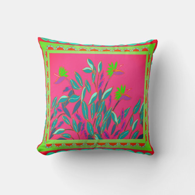 Baja Bird of Paradise Throw Pillow (Front)