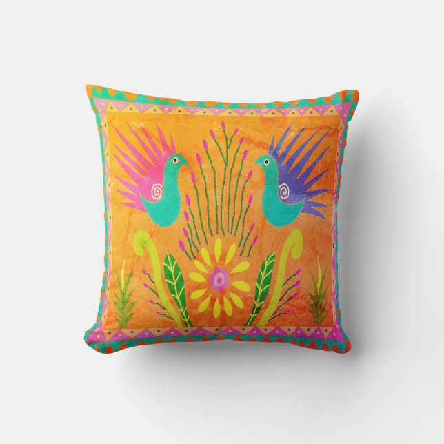 Baja Birds Throw Pillow (Front)