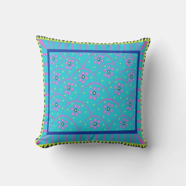 Baja Blooms 7 Throw Pillow (Front)