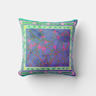 Baja Bougainvillea Vintage Throw Pillow