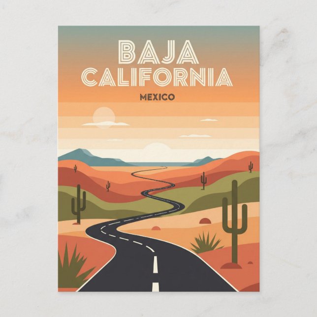 Baja California Mexico Travel Postcard (Front)