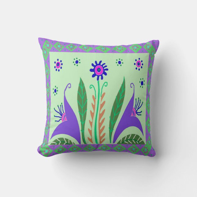 Baja Garden 4 Throw Pillow (Front)