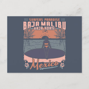 BAJA MALIBU MEXICO - BIG WAVE SURFING POSTCARD