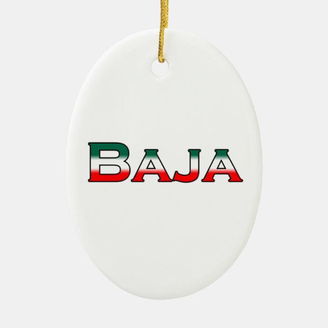 Baja Mexico (text logo) Ceramic Tree Decoration (Front)