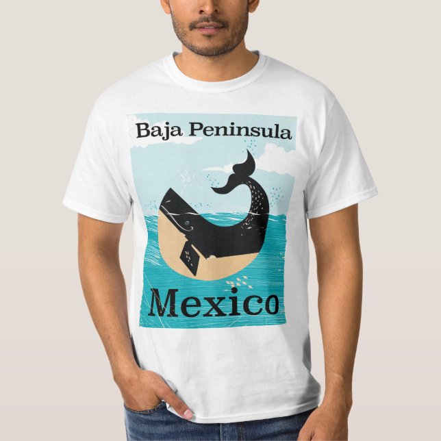 baja peninsula Mexico travel poster T-Shirt (Front)