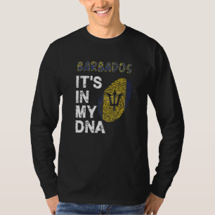 Bajan Roots It's In My Dna Fingerprint Flag Barbad T-Shirt