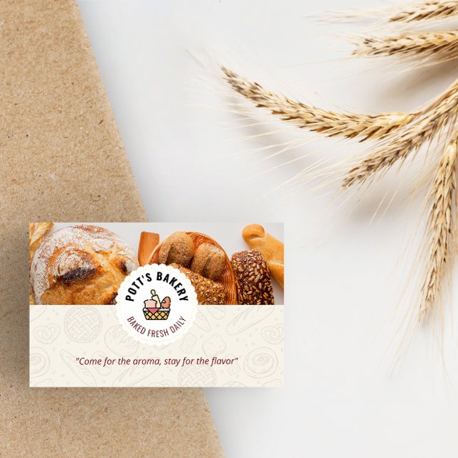 Bake Bakery Business | Baked Daily Bread Business Card (Creator Uploaded)