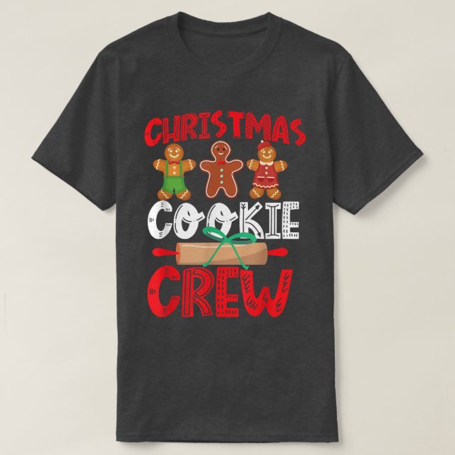 Bake Baking Christmas Cookie Gingerbread Man Crew  T-Shirt (Design Front)