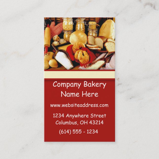 Bake Goods Baking Bakery Chef Business Cards (Front)