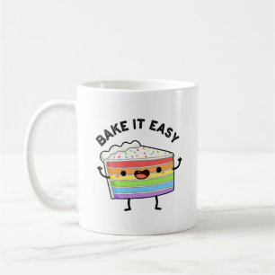 Bake It Easy Funny Cake Pun  Coffee Mug