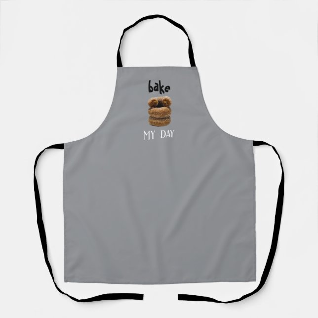 Bake My Day Grey Apron (Front)