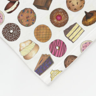 Bake Sale Cookie Cake Pie Doughnut Brownie Foodie Fleece Blanket
