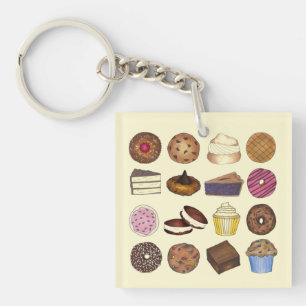 Bake Sale Cupcake Brownie Pie Cake Baked Goods Key Ring