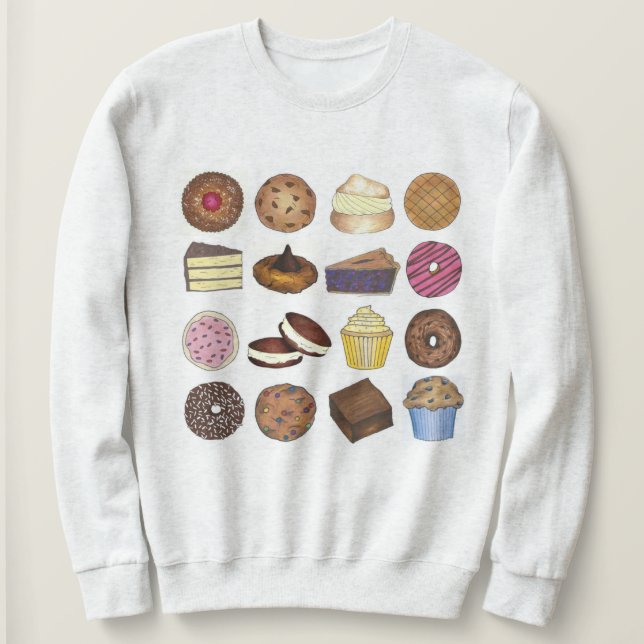 Bake Sale Cupcake Cream Puff Cake Pie Brownie Sweatshirt (Design Front)