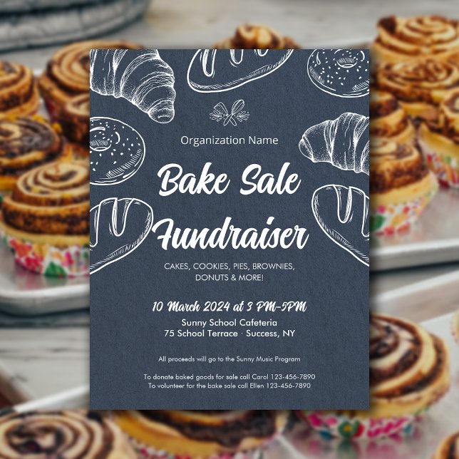 Bake Sale Fundraiser Church School Announcement Flyer (Bake Sale Fundraiser Church School Announcement Flyer)