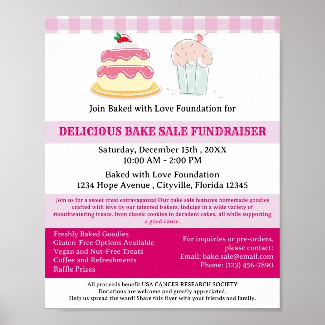 Bake Sale Fundraiser Poster (Front)
