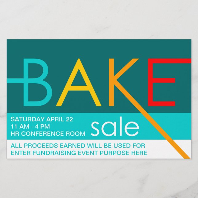 bake sale typographic flyers (Back)