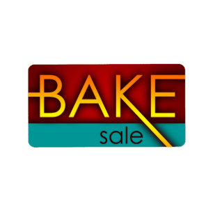 bake sale (typographic) label