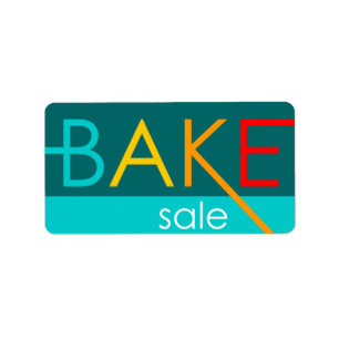 bake sale (typographic) label