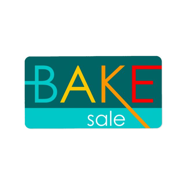 bake sale (typographic) label (Front)