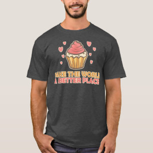 Bake The World A Better Place Funny Baking Baker P T-Shirt