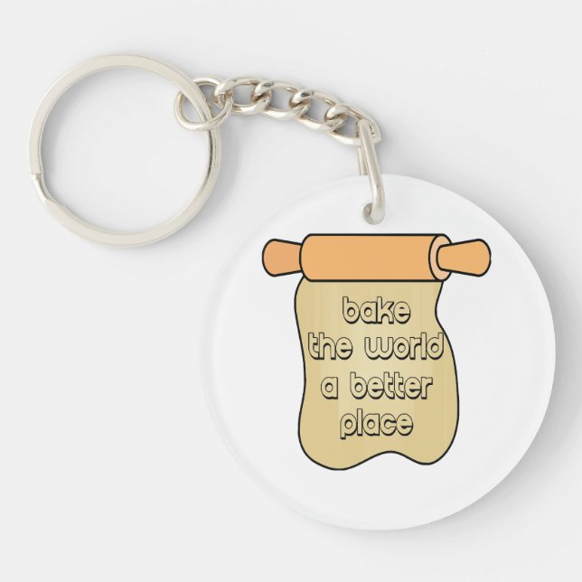 Bake the world a better place key ring (Front)