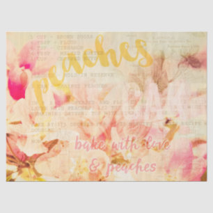 Bake with love and peaches collage tissue paper