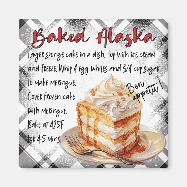 Baked Alaska Recipe Magnet (Front)