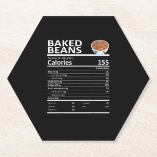 Baked Beans Nutritional Facts Thanksgiving X-Mas G Paper Coaster