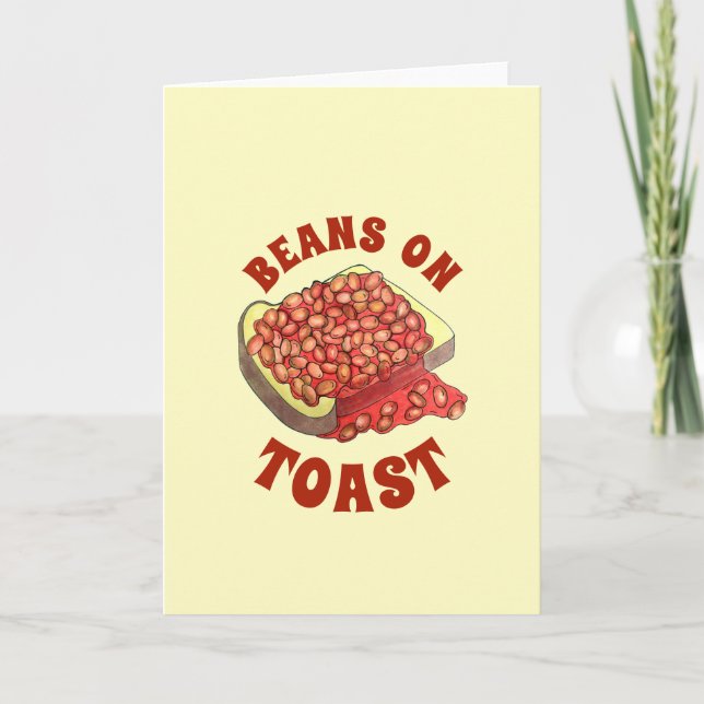 Baked Beans on Toast UK British Cuisine Food Card (Front)