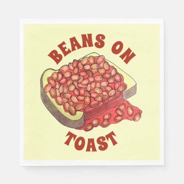 Baked Beans on Toast UK British Cuisine Food Napkin (Front)