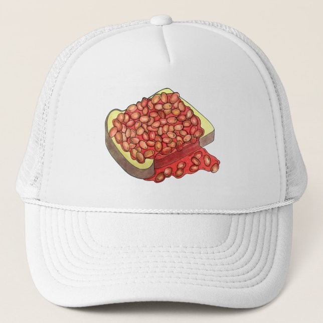 Baked Beans on Toast UK British Cuisine Food Trucker Hat (Front)