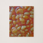 Baked Beans Puzzle/Jigsaw with Tin Jigsaw Puzzle<br><div class="desc">Photograph of coourful Baked Beans in Tomato Sauce</div>