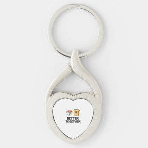 Baked Beans Toast Better Together Love Food Graphi Key Ring