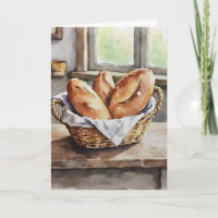 Baked Bread in a Basket Farmhouse Aesthetic
