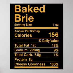 Baked Brie Nutrition Facts Cheese Gift  Poster