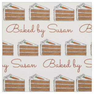 Baked By Personalised Carrot Cake Slice Baking Fabric